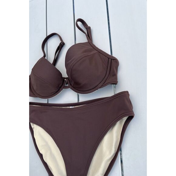 Victorias Secret Vintage Bikini - Size 36C Bottoms Medium - Brown - Picture 5 of 14